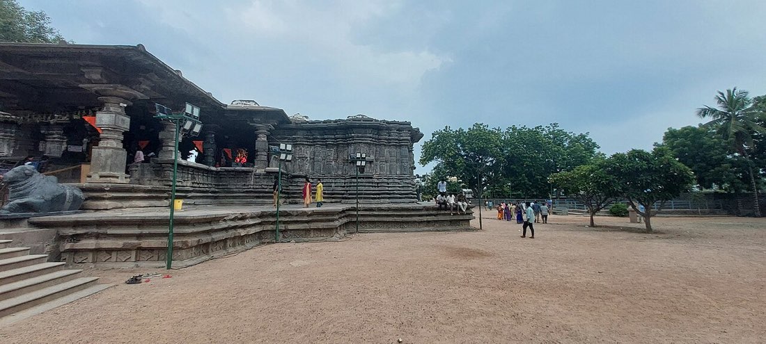 The star-shaped Kakatiya-era Thousand Pillar Temple at Hanamakonda, Warangal, Telangana