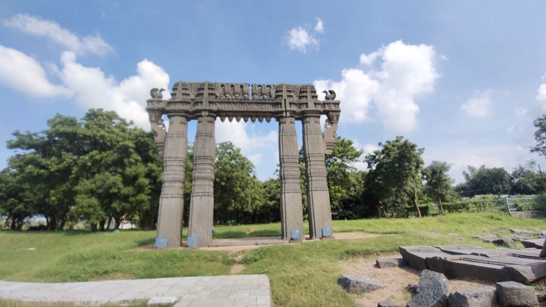 The Kakatiya Kala Thoranam stone gateway at Warangal Fort, the emblem of Telangana state